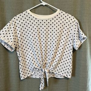 Elodie: Cropped Polka Dot Tied atop